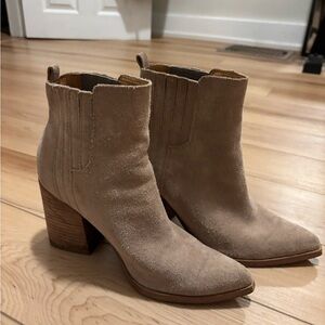 Marc Fisher Light Brown Suede Ankle Booties